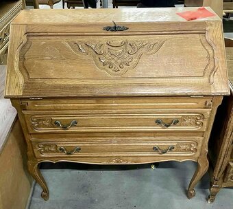 Vintage pisaci stolik, rozkladaci, drevo, v 96 cm, s 90 cm, - 2