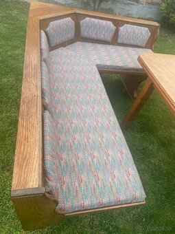 Rohová lavica zo stolom na terasu,chatu,chalupu - 2