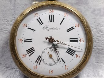 Velké dvouplášťové kapesní hodinky Régulatéur , 67mm - 2