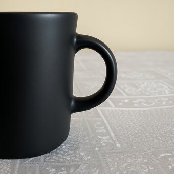 IKEA DINERA - set 6 šálok + 6 podšálok, matná čierna - 2