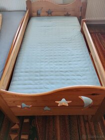 Borovicova detska postel 160x80 s novym matracom - 2