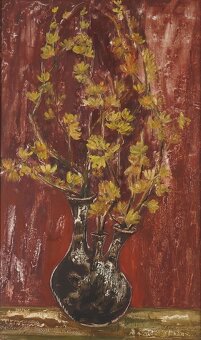 Elena Lazinová - Kytica - Zlatý dážď - olej - 2