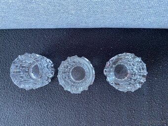 Svietniky a váza - číre sklo - 2