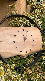 Ručne vyrobené drevené nástenné hodiny - 2