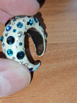 Predám strieborny home made prsteň so Swarovski kryštálmi - 2