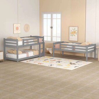 Poschodova postel pre 3 deti - 2