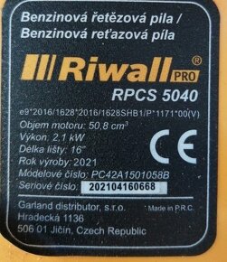 Motorová píla Rivall RPCS 50/40 2,1 kw - 2