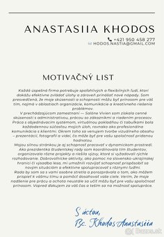 Hľadám prácu na plný úväzok v Bratislave (od júna-júla) - 2
