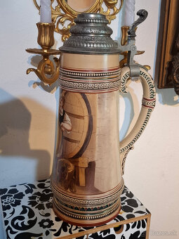 Predám starý velký krígeľ v:38cm 3L značený glazurovaná kame - 2
