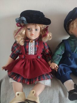 porcelánové bábiky chlapček a dievčatko v dobovom kostýmčeku - 2