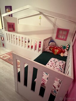 Detská posteľ pre dve dievčatá - domček - 2