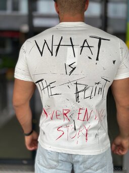 Luxusne tričko Balmain bielo strakaté - 2