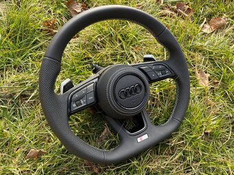 ŠPORTOVY ZKOSENY AUDI VOLANT + PADLA + AIRBAG s logom S - 2