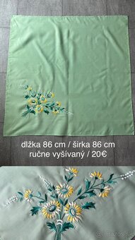 Predám retro ručne vyšívané kvetinkové obrusy aj iné. - 2