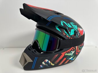 Moto prilba (off-road/motocross) + okuliare, veľkosť XL - 2