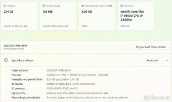 ▼HP EliteBook 840 G2 - 14" / i7-5600U / 8GB / SSD / ZÁR▼ - 2