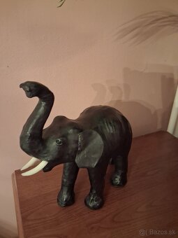 Vintage kožená socha slona/Kenya - 2