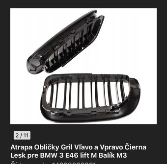 BMW e46 m3 predná maska - 2
