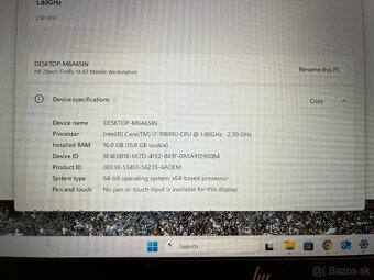 HP Zbook 14 G7 i7-10610U / 16GB RAM / 256GB SSD - 2