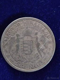 2 pengo 1929 Maďarsko strieborná minca - 2