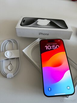 IPHONE 15 PRO (100% batéria) - biely - 2