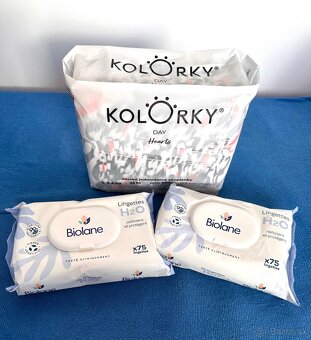 Plienky kolorky a vlhcene utierky biolane - 2