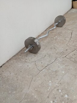 Pochromovaná EZ-činka a Rovná 180cm INSPORTLINE  30kg - NOVÁ - 2