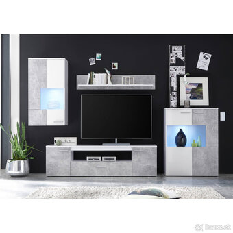 Obývacia Stena "Vulcan" s LED svetlom + stolík - ZLOŽENÉ - 2