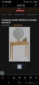novy zabaleny Toaletný stolík  JYSK SAKSILD zrkadlo bambus - 2