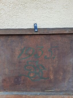 Obraz poľovnicky stará maľba na plátne rok 1935 - 2