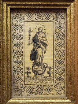 248-ročná baroková grafika na HODVÁBE (1777) - Leopold Assne - 2