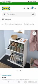 Ikea BISSA Skrinka na topánky, biela, botník - 2