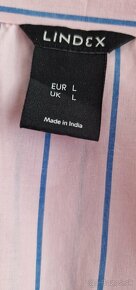 Ružová pásiková košeľa dámska zn. Lindex, veľ. L - 2