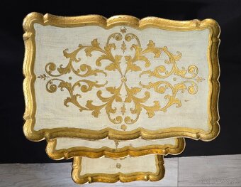 Súprava 3 florentských zlátených stolkôv – ručná práca, Tali - 2