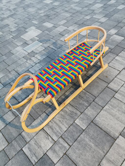 Drevené sánky 120cm s operadlom - 2