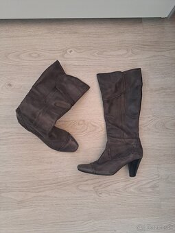 Šedé celokožené čižmičky - 2