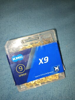 KMC X9 gold reťaz + rýchlospojky - 2