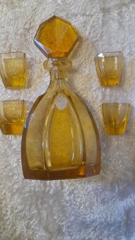 Art Deco/Moser/ karafa +štamperlíky - 2