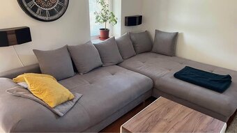 NAJVäČŠIA ROHOVÁ SEDACIA SÚPRAVA, textil, sivá, strieborná - 2