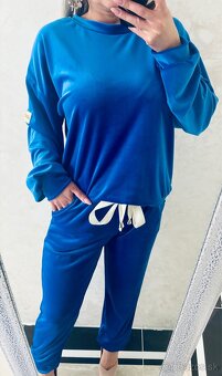 Damska talianska velurova suprava royal blue - 2