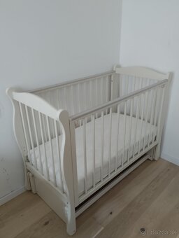 Kvalitná drevená detská postieľka + ortopedický matrac - 2