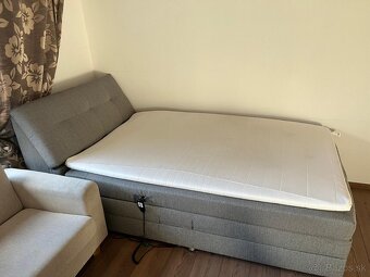 Elektrická polohovacia posteľ, boxspring, sivá, 120x200 - 2
