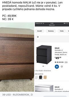 Komoda MALM Ikea HNEDA - 2