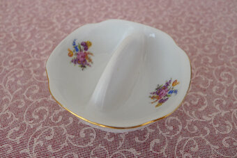 Starý porcelán - soľnička s kosatcom - 2