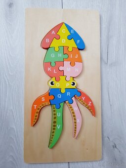 Drevené puzzle Patrola,chobotnička... - 2