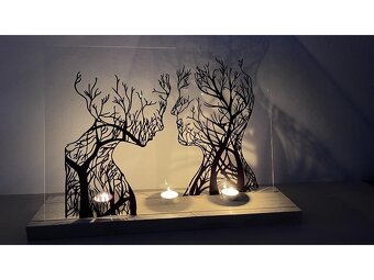 Sklenený obraz s jdreveným podstavcom - 2