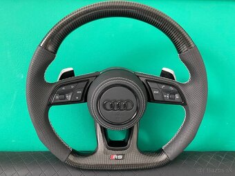 AUDI VOLANT KARBON - PERFOROVANA KOŽA - BIELE ŠITIE - 2