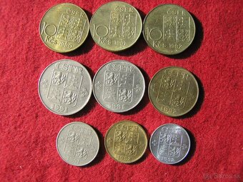 ČESKOSLOVENSKÉ FEDERATÍVNE MINCE :1990-1992 SET - 2