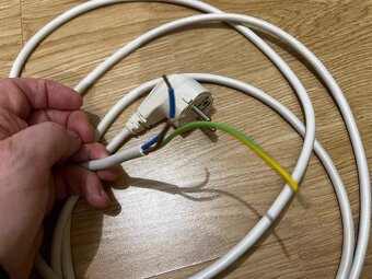 3 x Flexo šnúra PVC 3× 1,5mm2, 2,5m, biela - 2