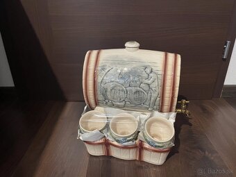Predam keramicky sudok so 6 poharmi s polovnickou tematikou - 2